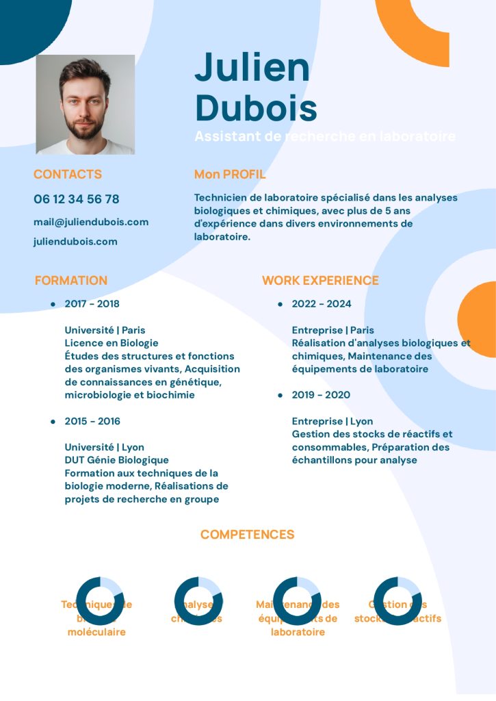 CV Technicien de laboratoire